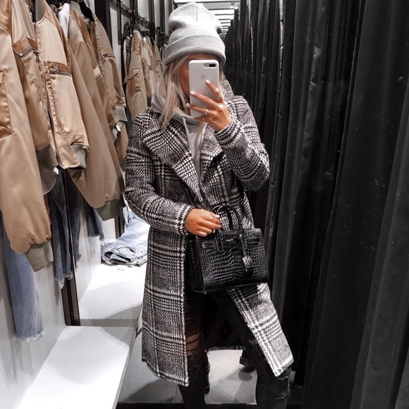 Paris&Pearle Jackets & Blazers - Malina Black & White Plaid Duster Jacket